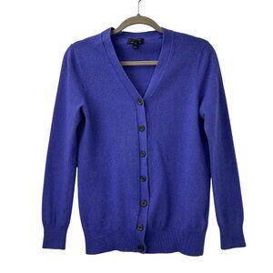 J Crew Women’s Small Purple Cashmere & Wool Blend Button Front Cardigan Sweater